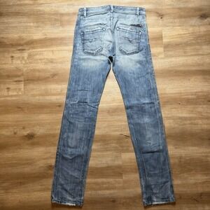 Diesel Darron Jeans Men 29x34 Blue Slim Tapered Distress 3D Whisker Faded 0885R
